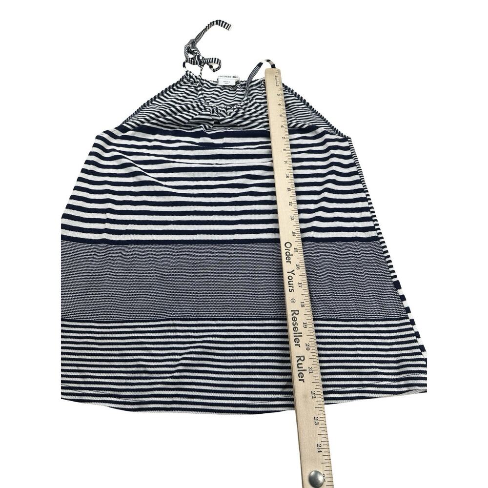 Lacoste Navy White Nautical Striped Sleeveless Halter Top Women’s Size 36 - Picture 4 of 6